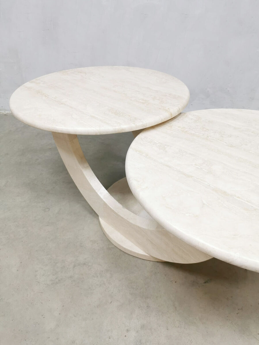 Table basse travertin « duo table top »