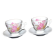 Lot de 2 tasses fleuries pivoine en porcelaine allemande AK Kaiser Germany