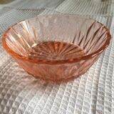 6 pink glass cups, vintage