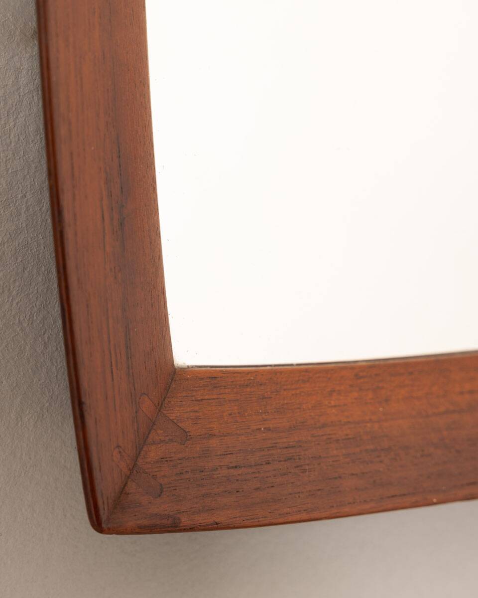 Vintage square mirror 60s in Teak Danish Design