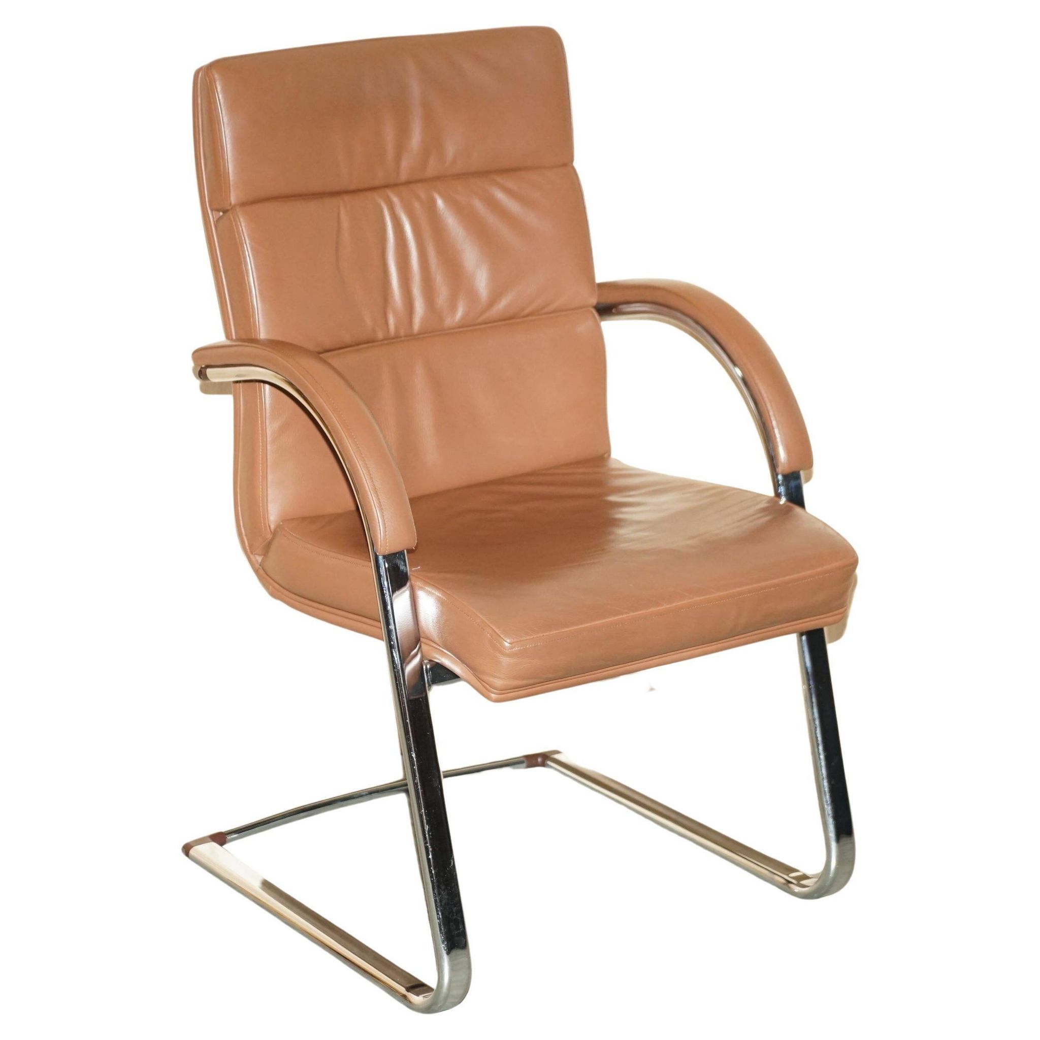 Fauteuil de bureau William Hands Orion en cuir, style Mid-Century Modern
