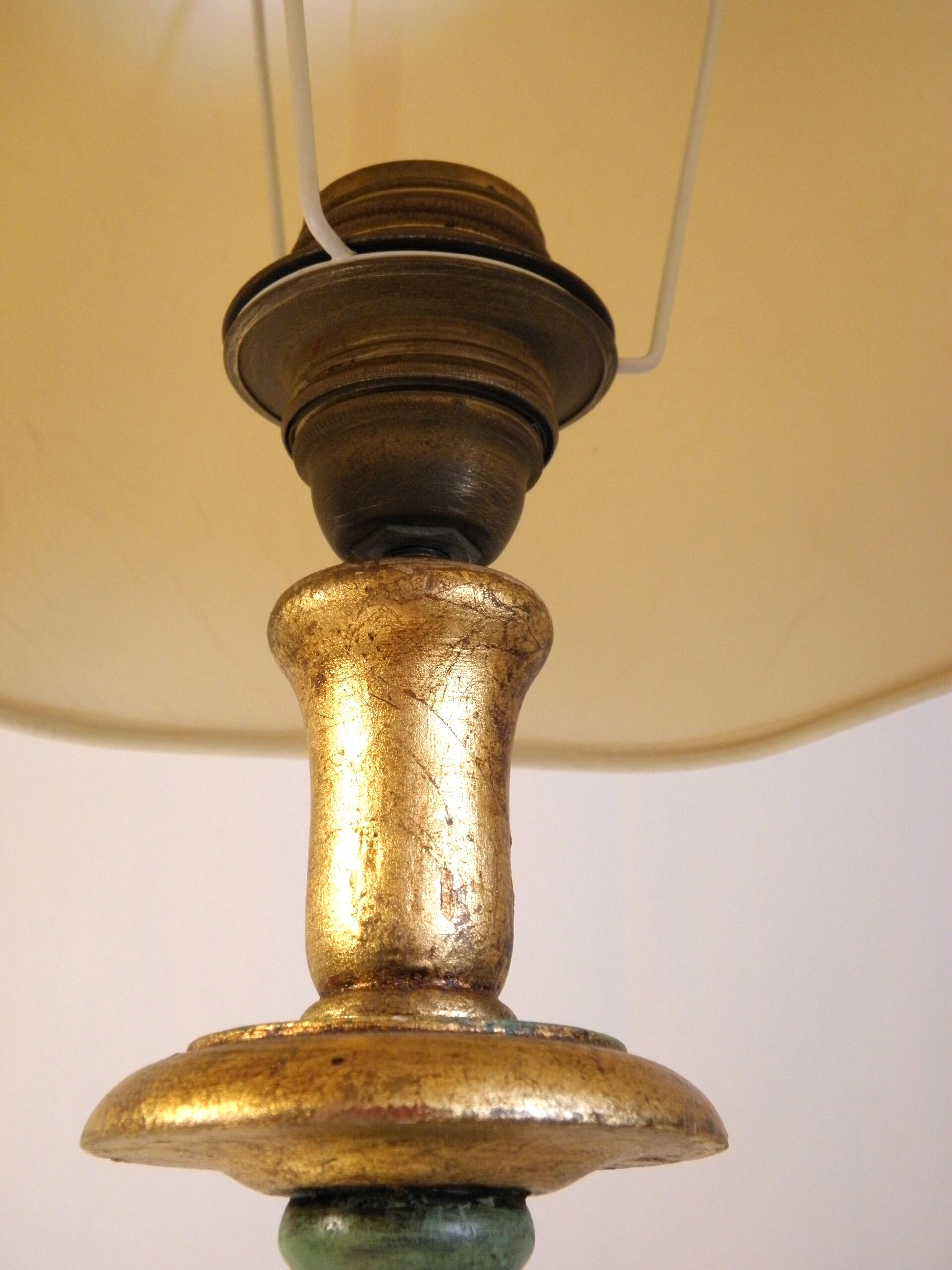 Italian polychrome wood lamp