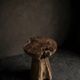KARA side table stool in hand-carved solid recycled teak