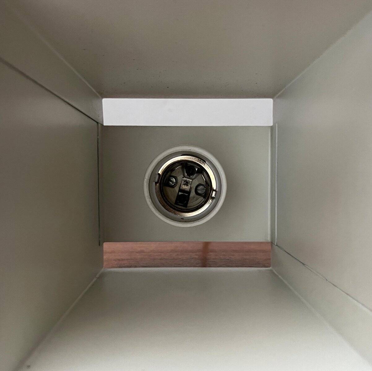 Minimalist cubic metal suspension, mid-century, 1960s.