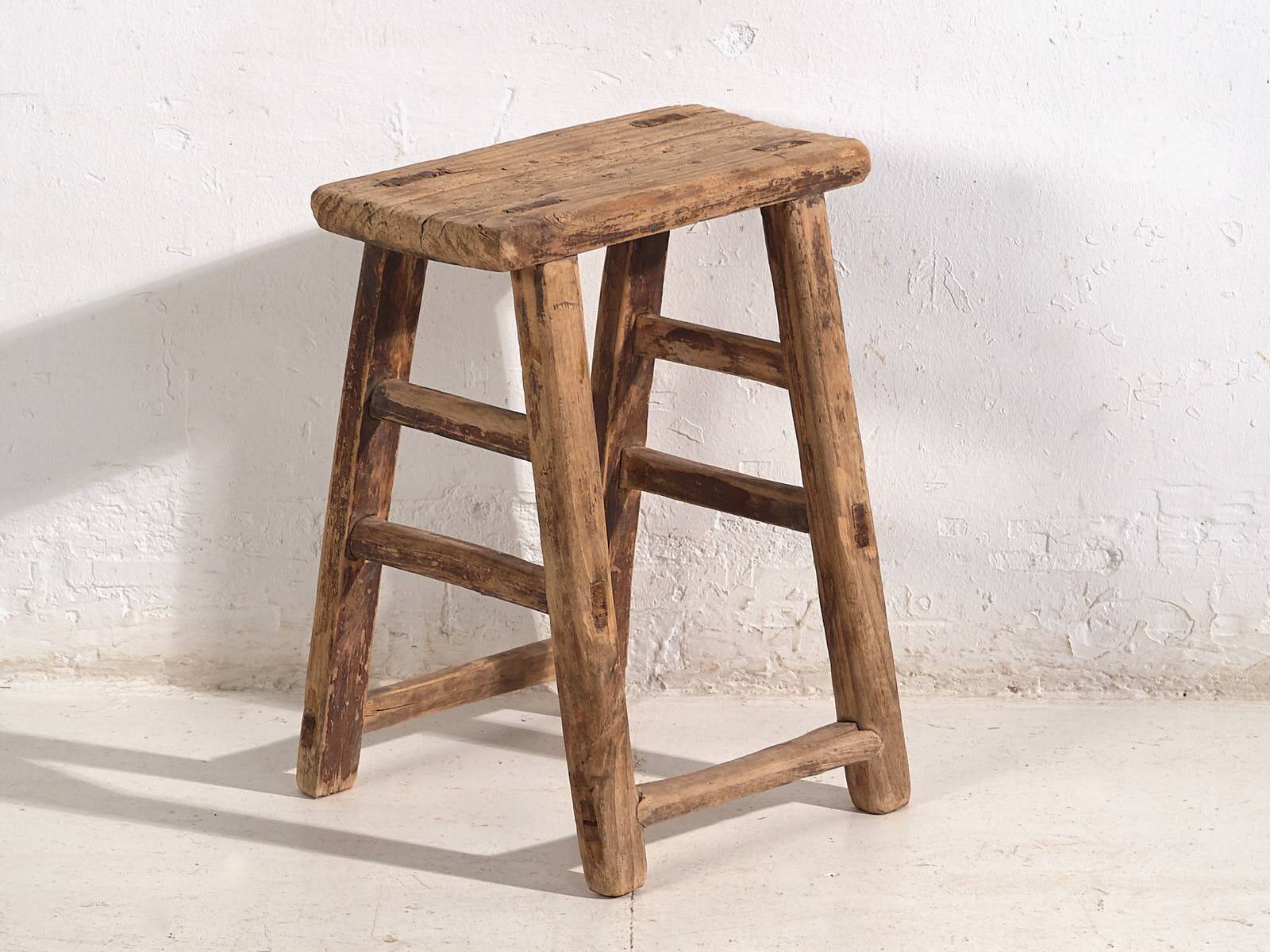 Pair of antique stools for bedside tables (circa 1900). Set of 2 pieces