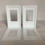 Pair of white metal bookends