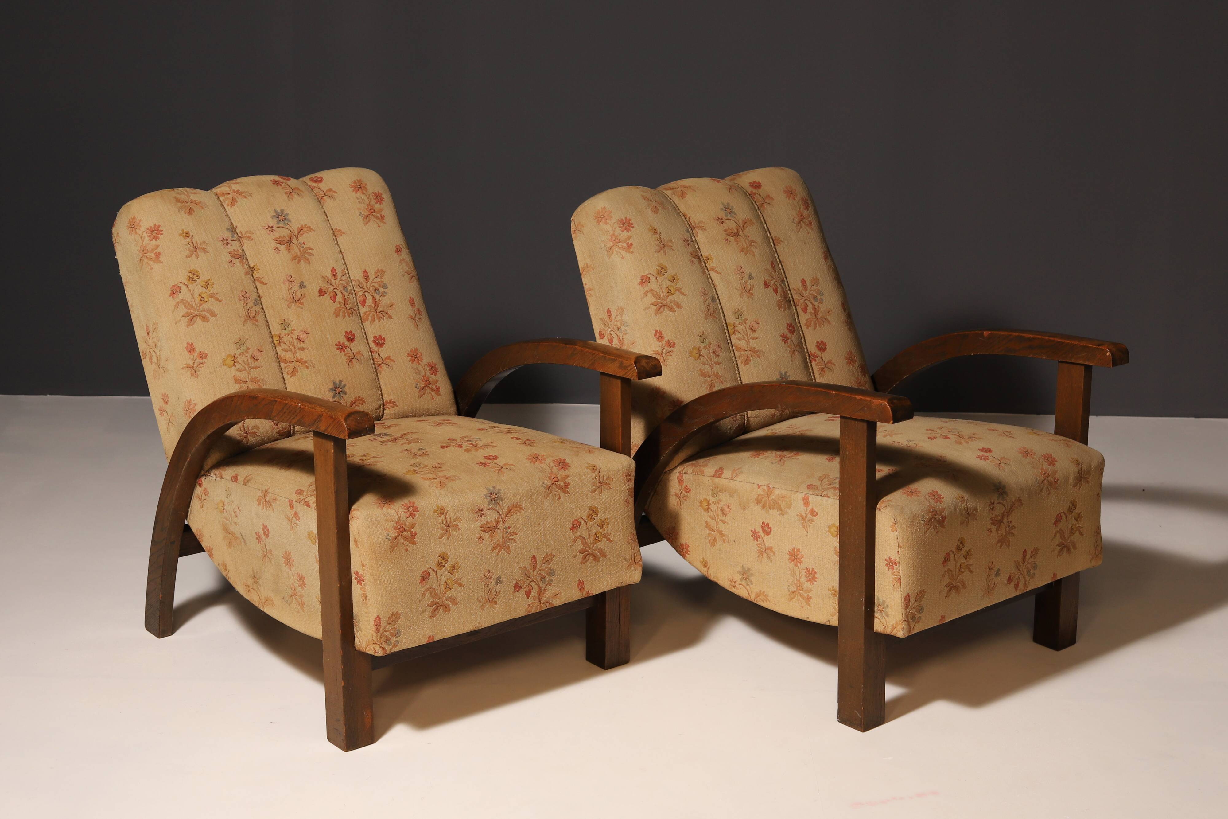 Pair of ART DECO armchairs, 1930´s, Central Europe