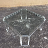 Table basse octogonale Lucite David Lange années 1970