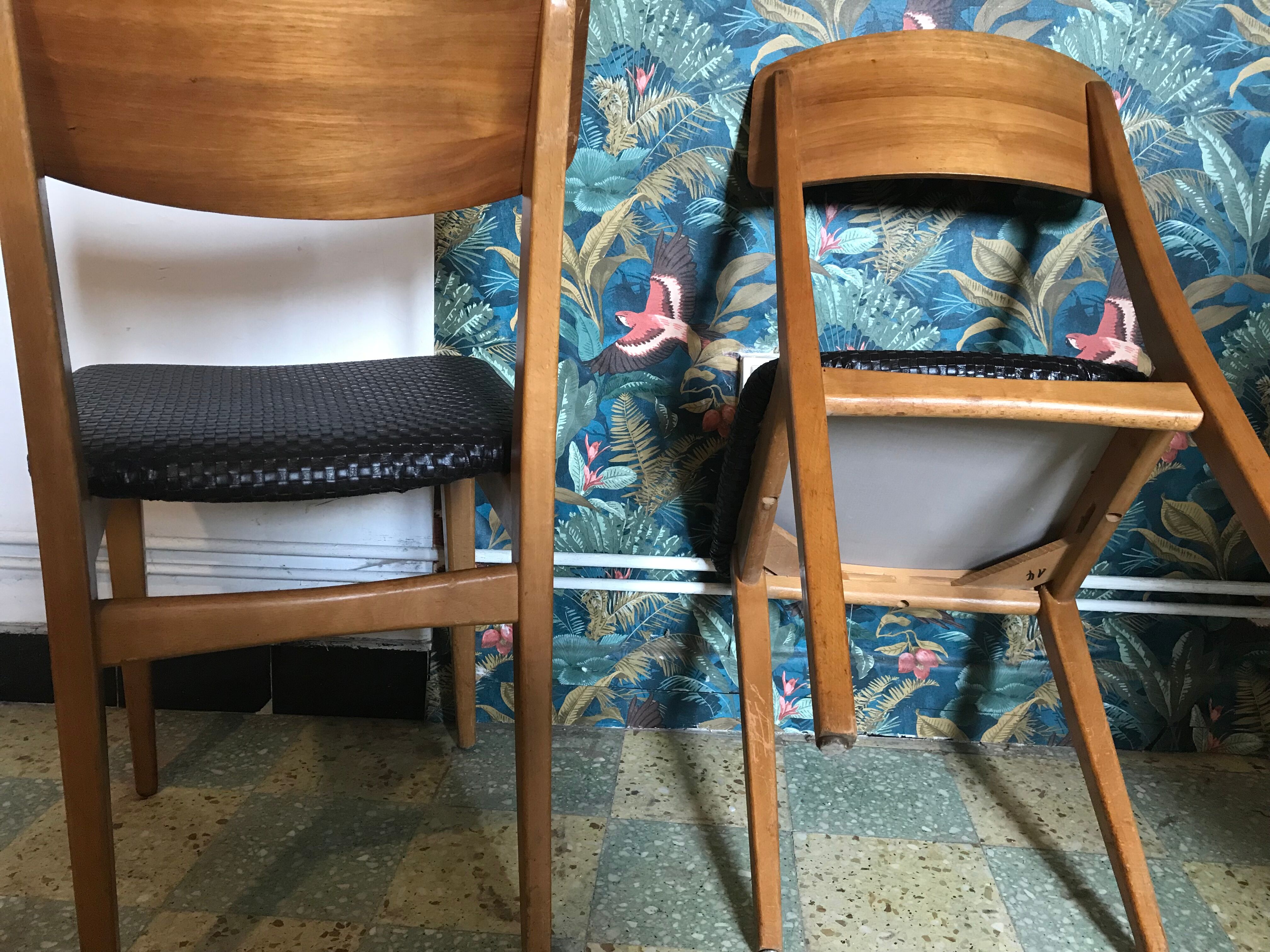 Pair of vintage Scandinavian chairs 1960's