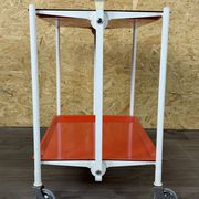 1960s 1970s Serving Cart Dinette Side Table Orange Space Age Design
