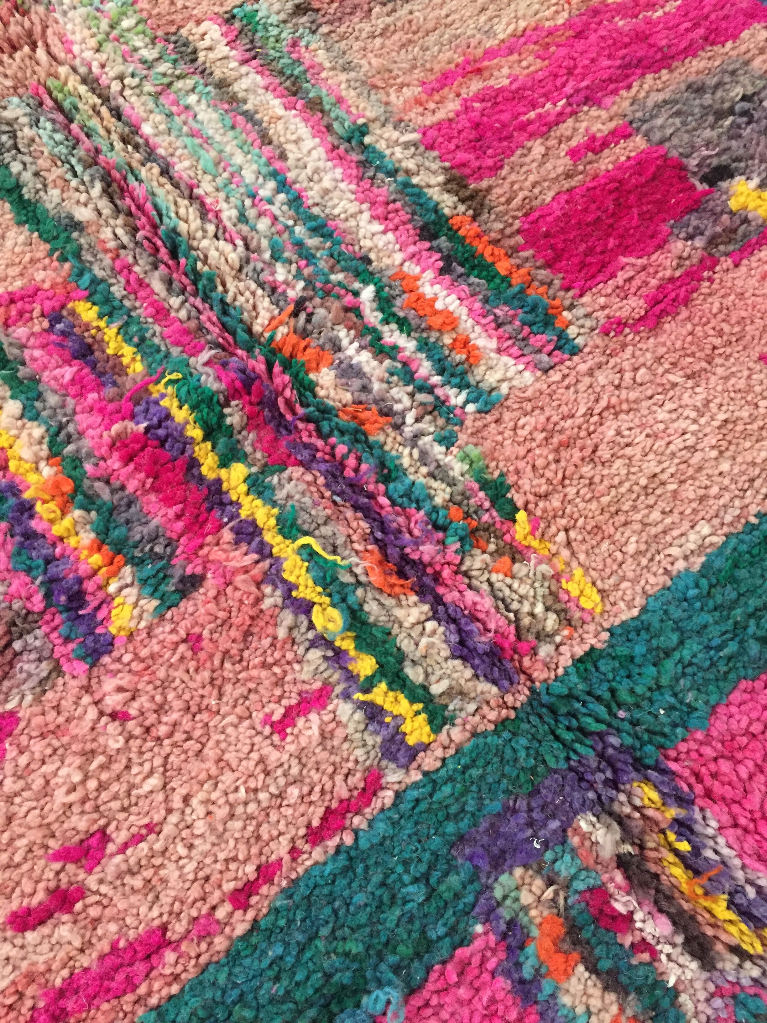 Moroccan Berber carpet Boujaad with colorful patterns 252x168m