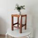 Antique solid oak stool Mountain Chalet