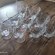 Set of 9 conical glasses on pedestal in antique chiseled glass crosses