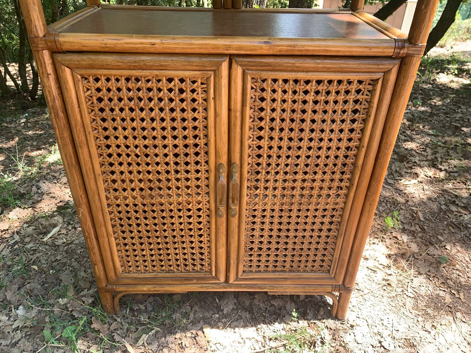 Vintage rattan shelf