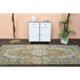 Vintage Turkish Oushak Handmade Wool Cotton Brown Runner Rug 127x310