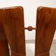 70's brutalist dining chairs in oak with bouclé fabric