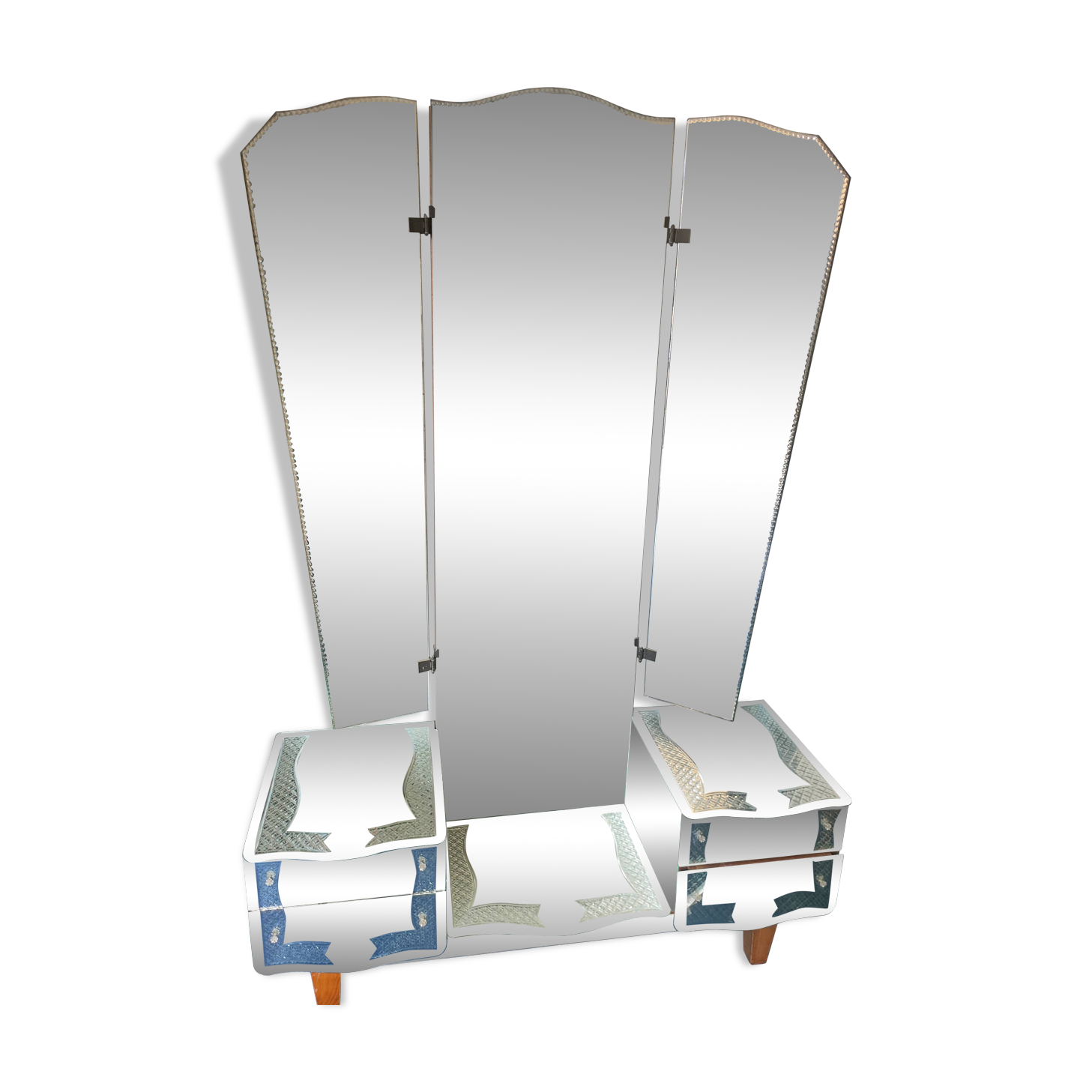 Coiffeuse style art deco en miroir