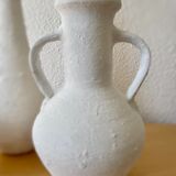 Lot de 3 vases grès blanc
