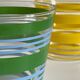 Pair of VINTAGE Silkscreened Glass Plant Pots