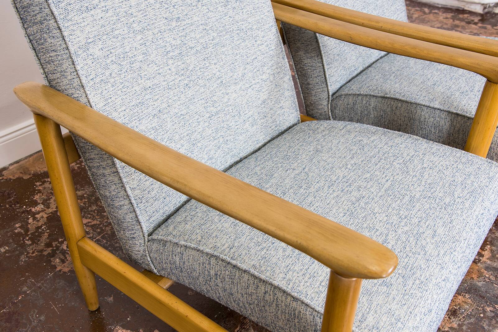 Vintage Armchairs Gfm 142 By Edmund Homa, Gfm, Poland, 1960’s, Set Of 2