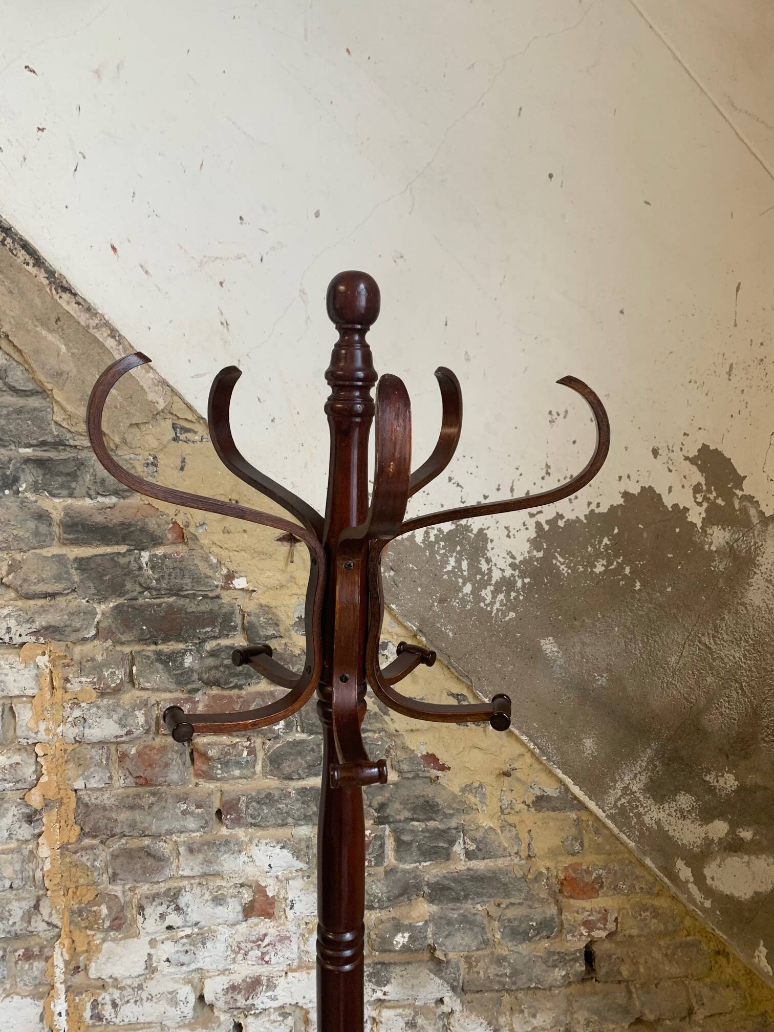 bistro style coat rack in dark wood