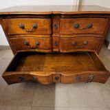 Louis XV style crossbow commode in solid walnut