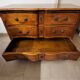 Louis XV style crossbow commode in solid walnut