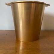 Vintage Champagne Ice Bucket Old Golden Aluminium Cast France #D43