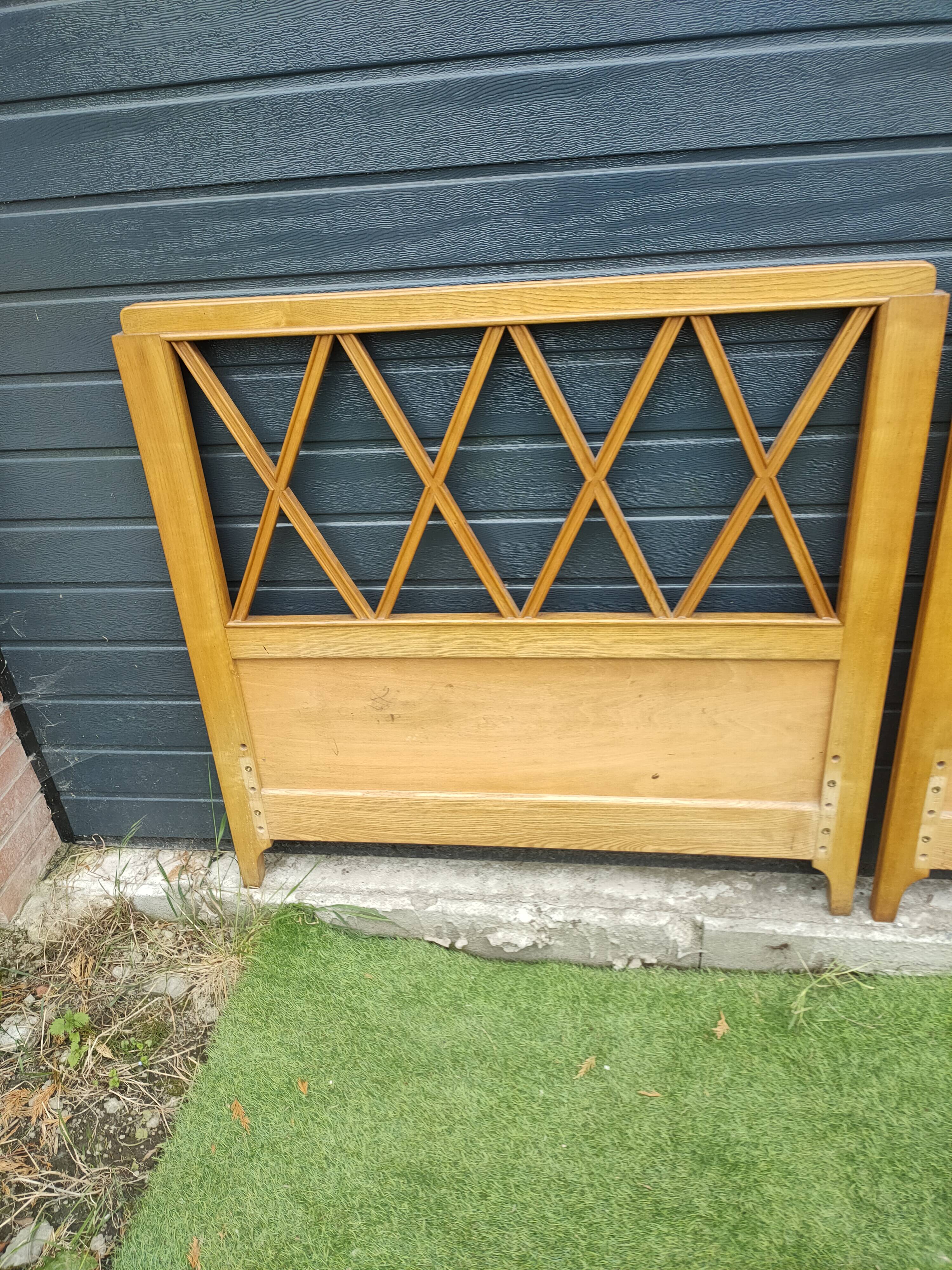 pair of antique solid wood headboards