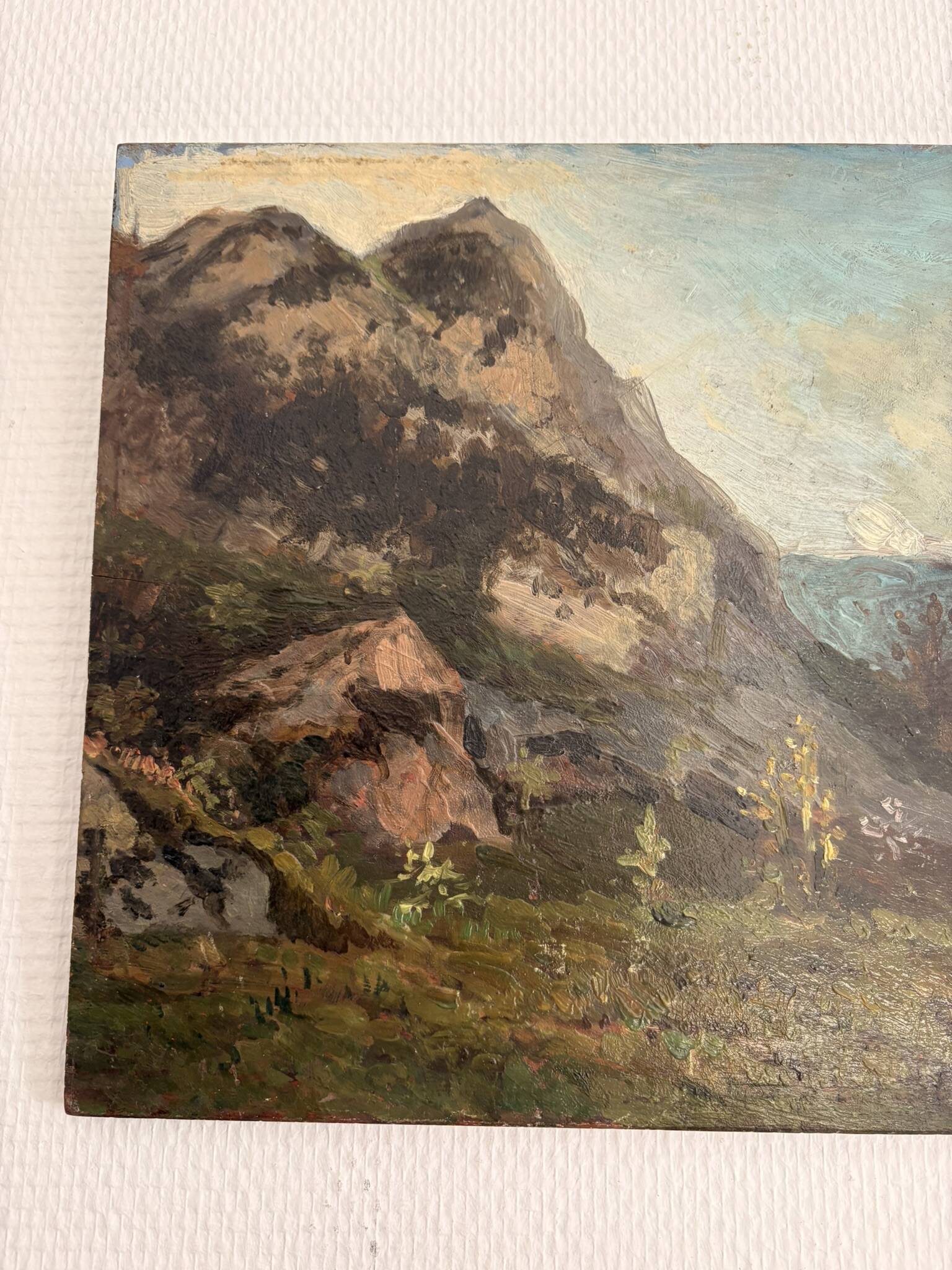 Old Oil Painting Wood Panel P Reynaud Post-Impressionism Landscape