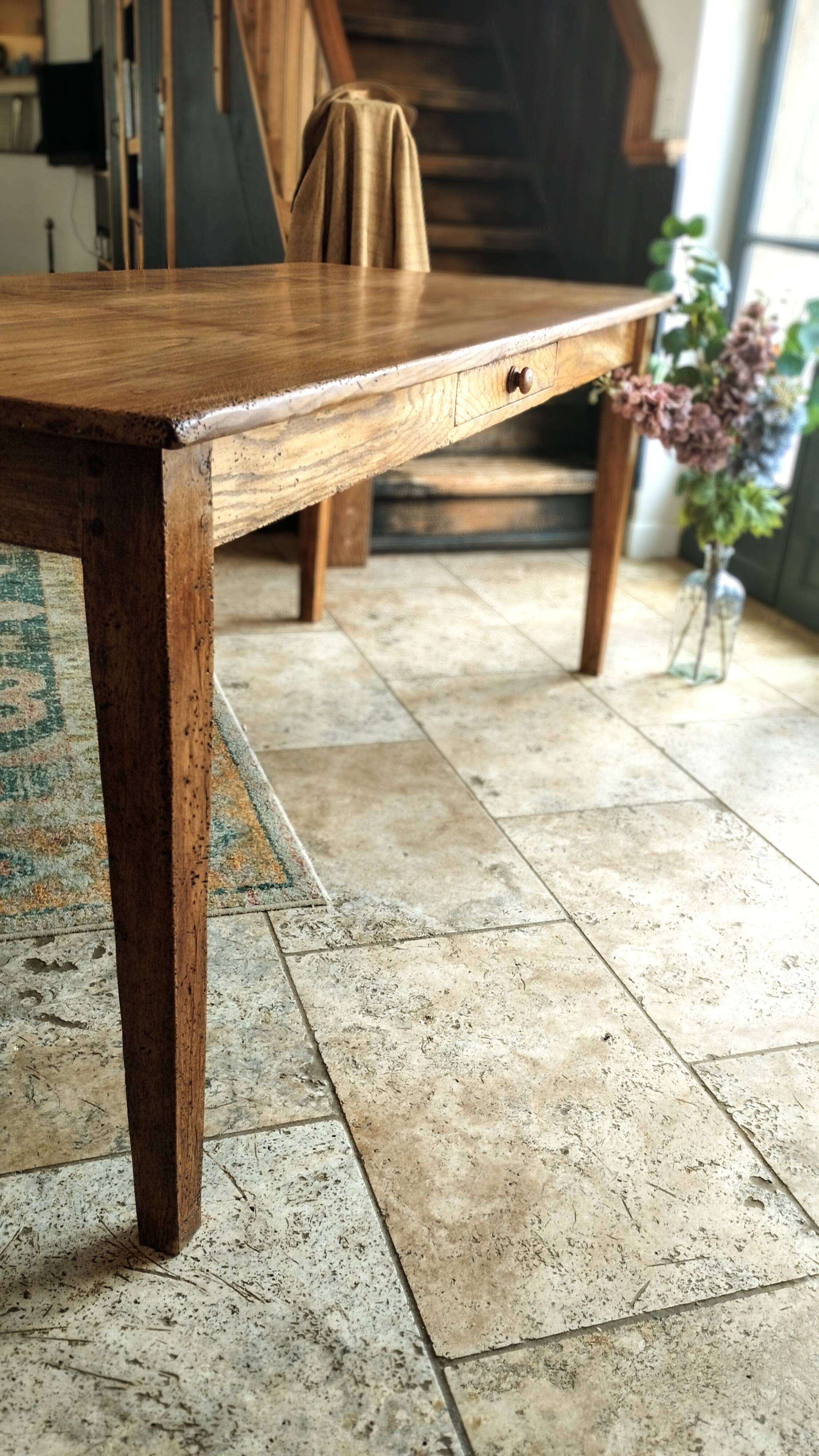 Table ferme chêne massif 80x185