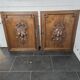 Paire de portes en bois sculpté en noyer