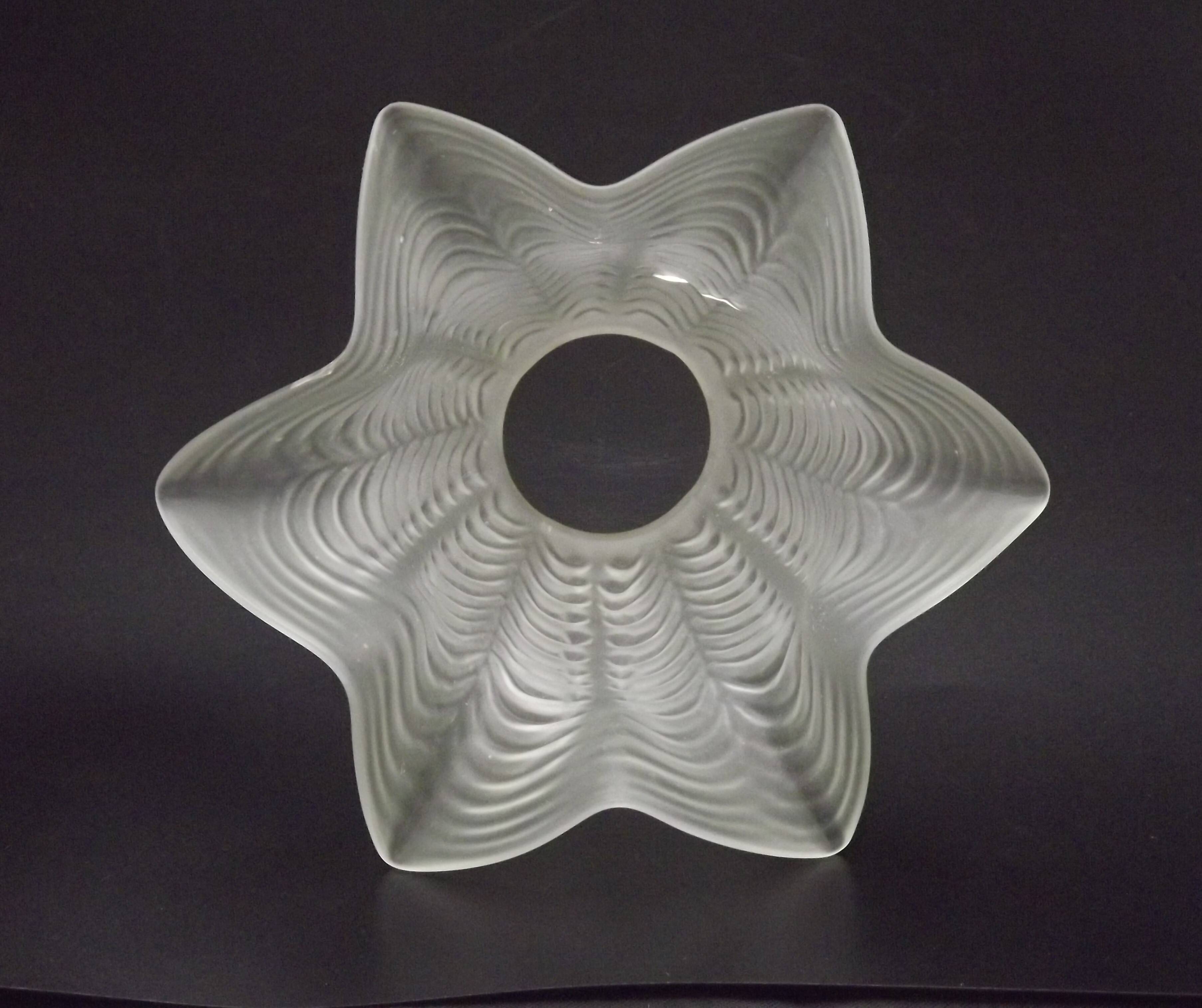 Replacement lampshade in vintage French opaque white glass with fluted edge 0183