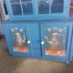 Blue painted glazed sideboard