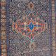 Senneh handmade ancient Persian Oriental carpet 102x139 cm