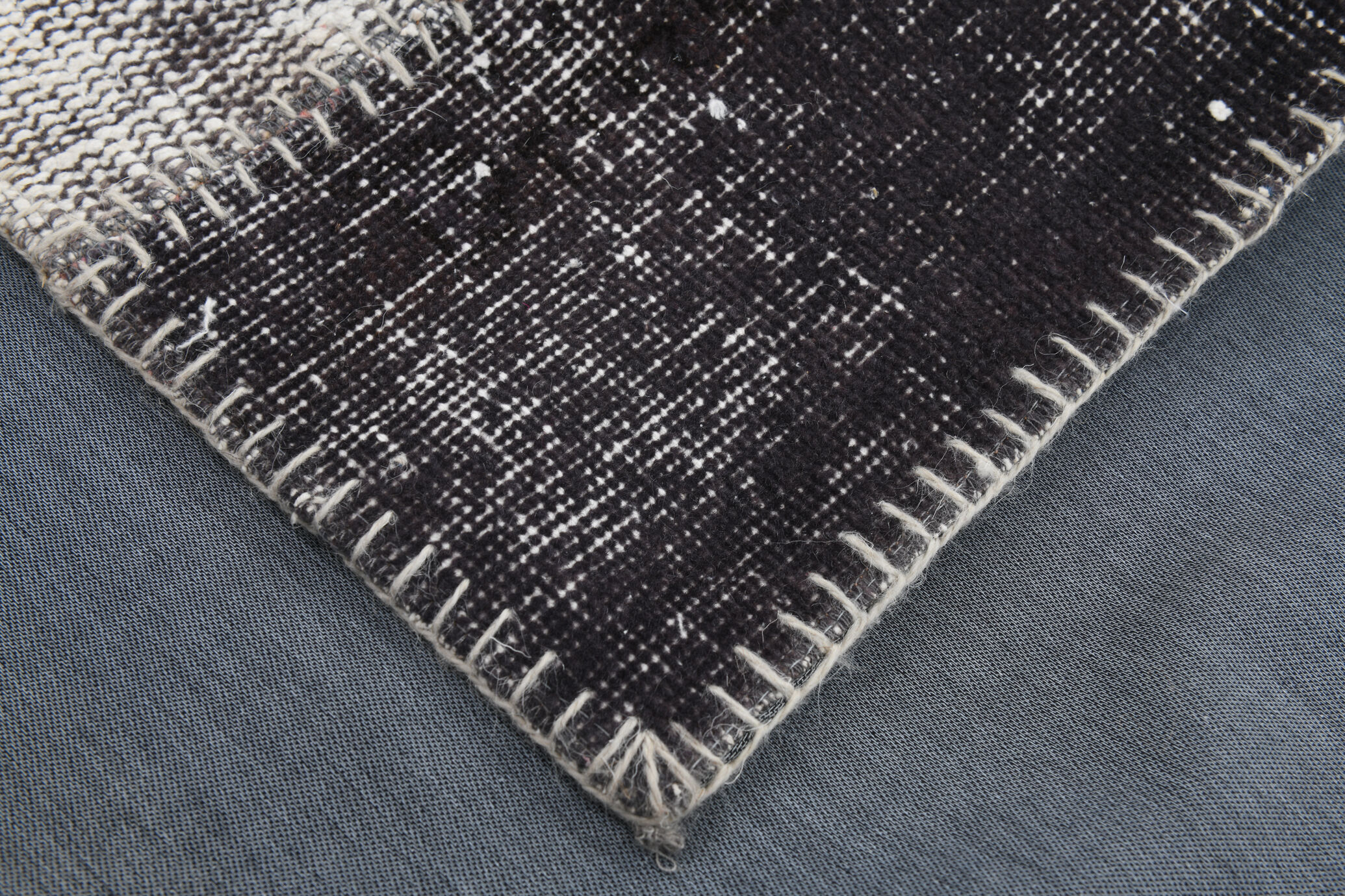 Gray tones turkish patchwork rug 308x201cm