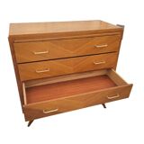 Vintage chest of drawers from the 70s with compass feet