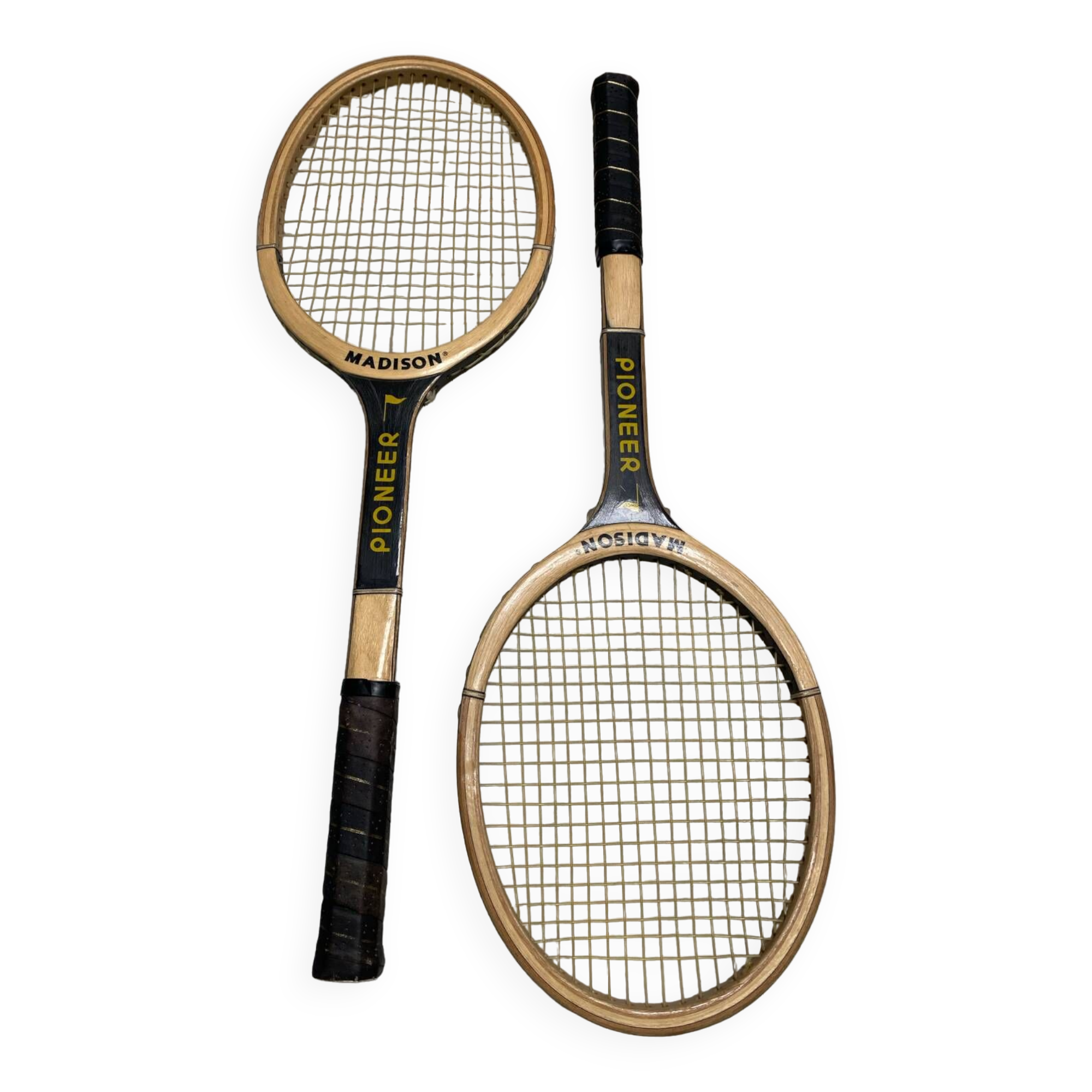 Vintage Pioneer wooden tennis rackets