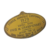 Yellow agricultural comic plate - 1979