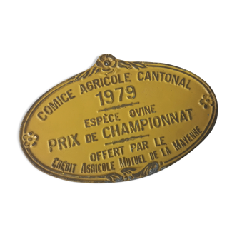 Yellow agricultural comic plate - 1979