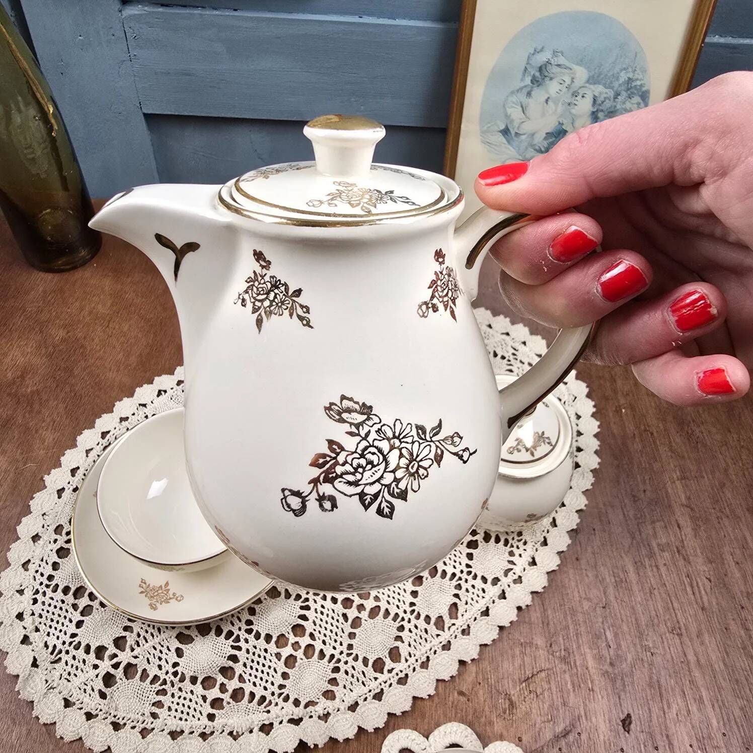 Service à thé crème & or – Villeroy & Boch Mettlach