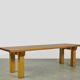 Vintage handmade robust slatted BENCH, Netherlands 1970s