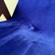 Fauteuil en velours bleu de style mid-century modern restauré, chaise longue vintage