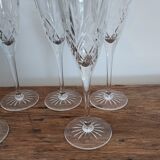 6 crystal champagne flutes