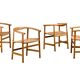Hans J. Wegner Model PP201 Dining Chairs in Oak and Papercord, PP Møbler