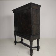 A rare early 18th-century Dutch japanned chinoiserie cabinet, circa 1700