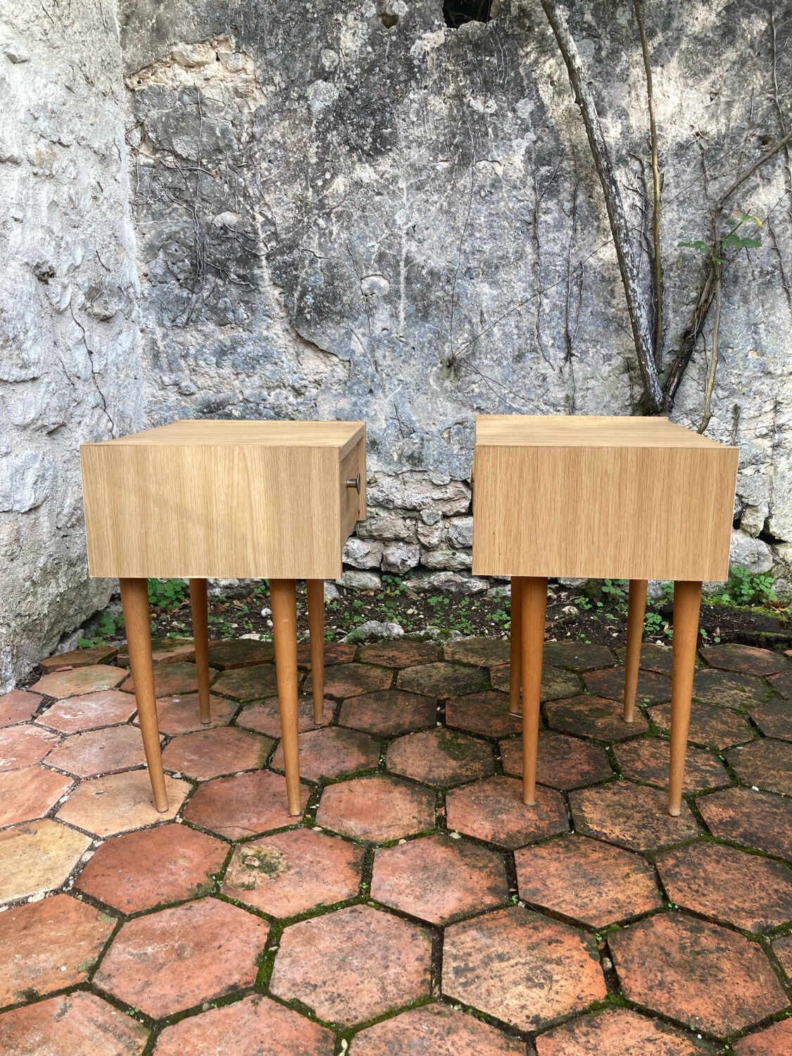 Pair of vintage bedside tables