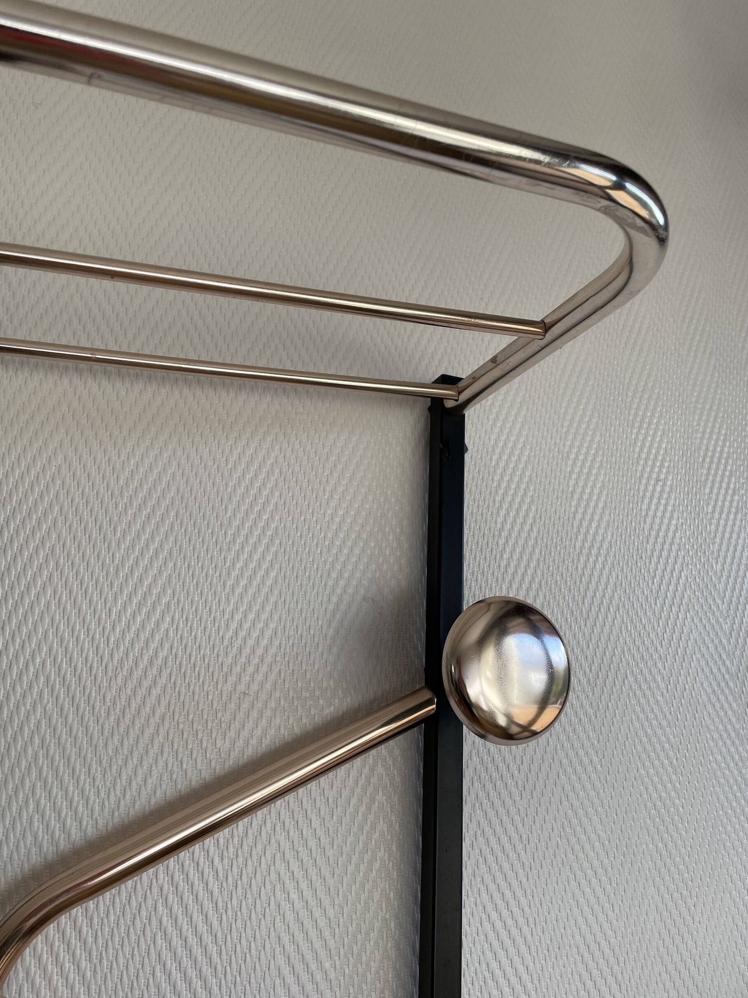 Wall-mounted coat rack with 8 hooks, vintage 50/60