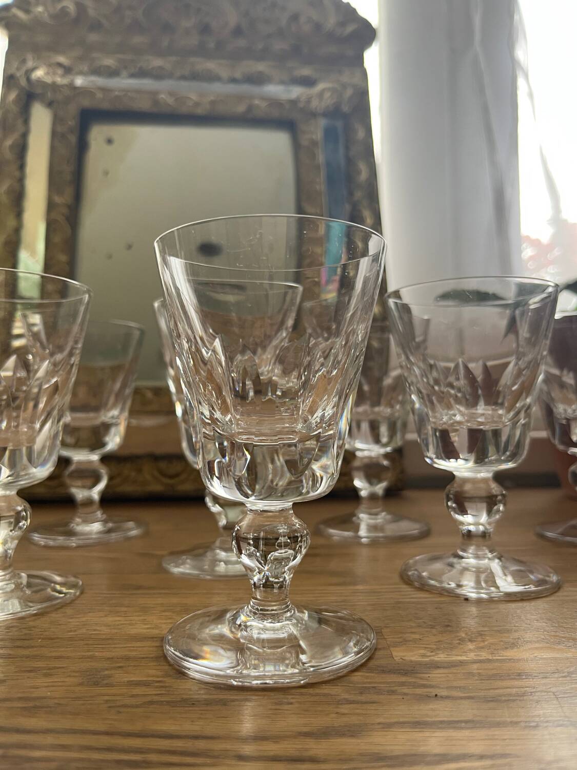 St Louis crystal white wine glasses