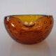 Amber Sommerso Murano Glass Ashtray, Italy, 1960s